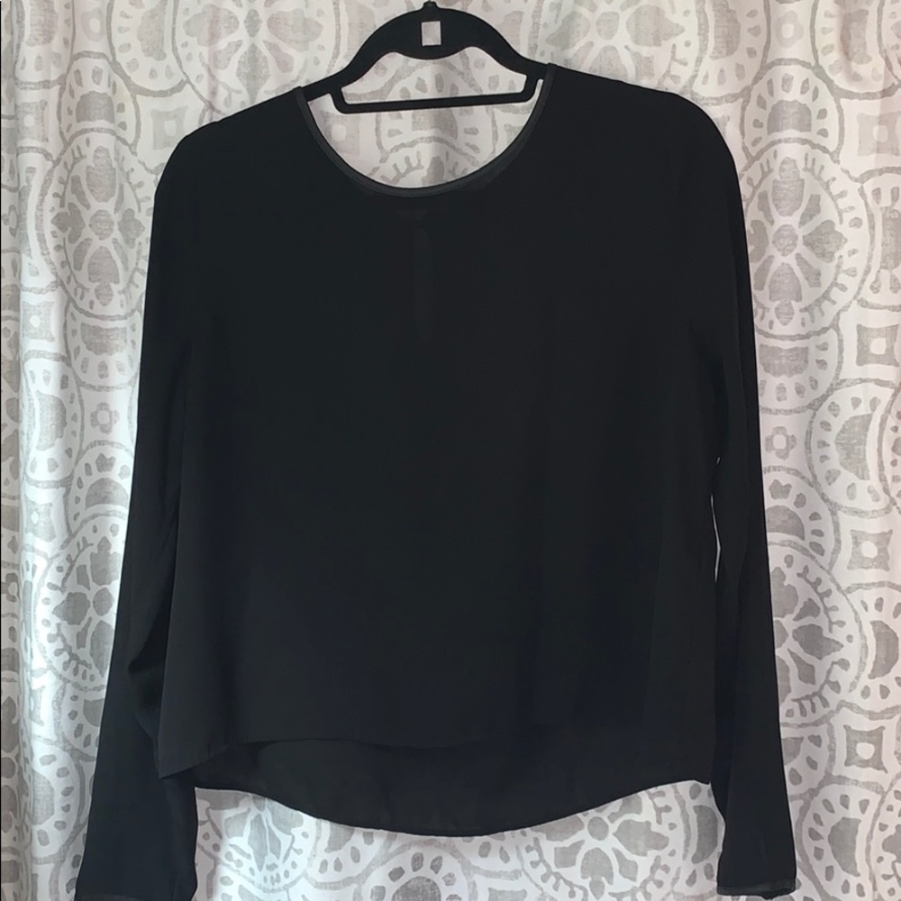 Black sheer long sleeve top